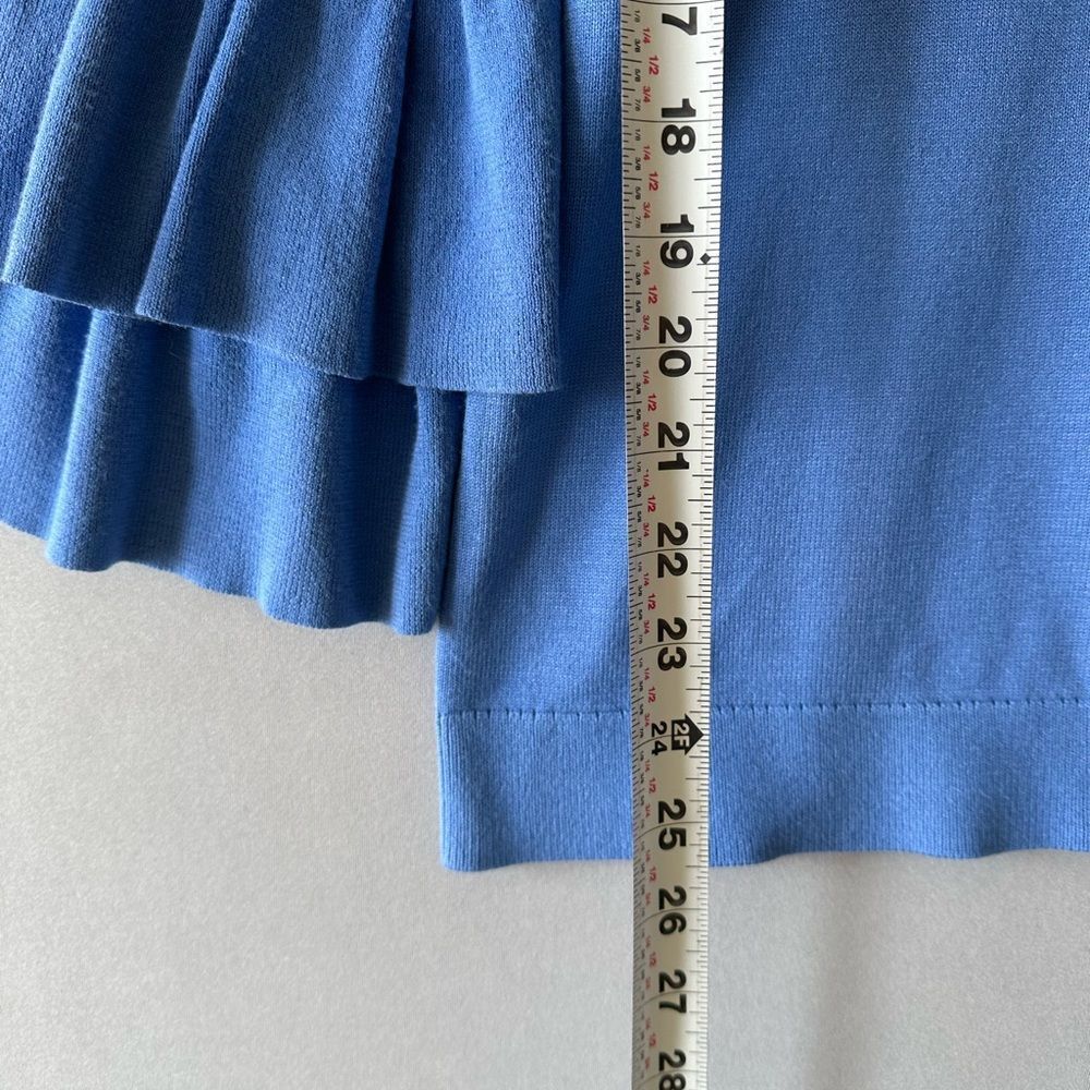 Talbots Blue Ruffle Sleeve Blouse - Picture 6 of 7